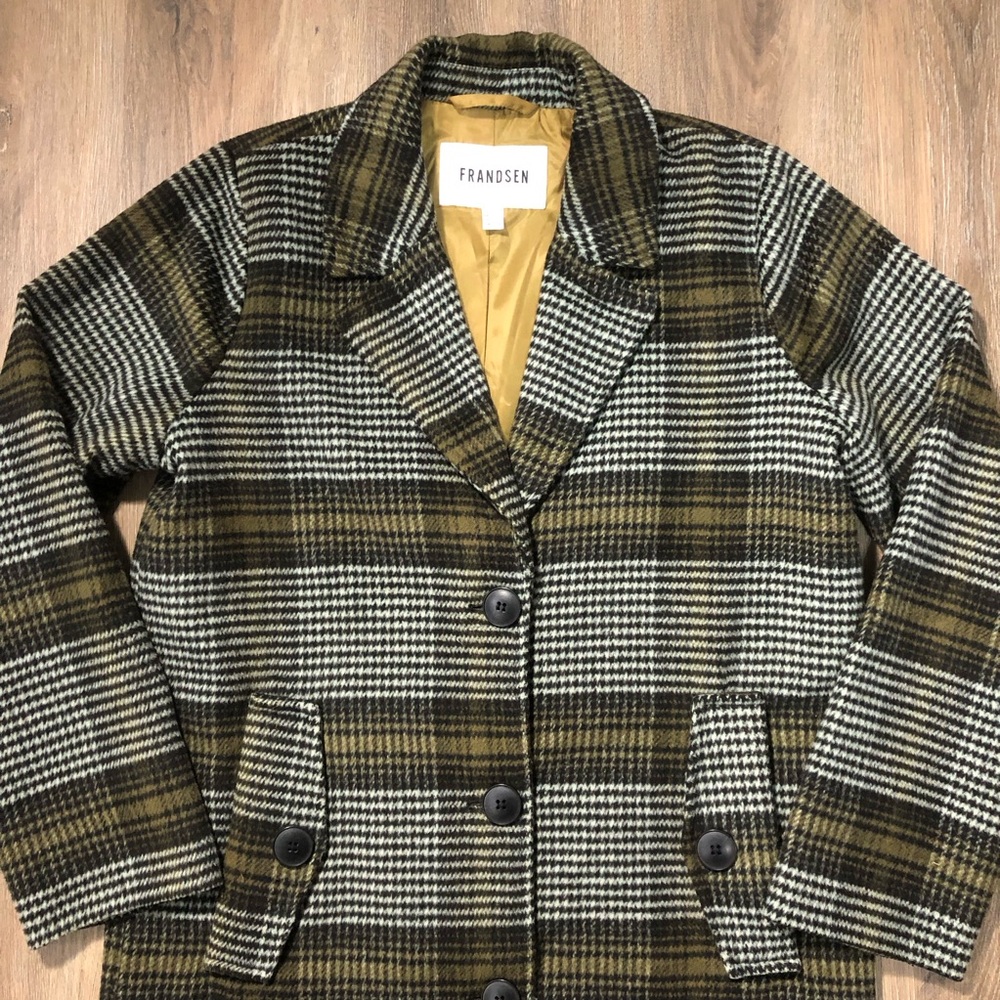 FRANDSEN Green Plaid Coat